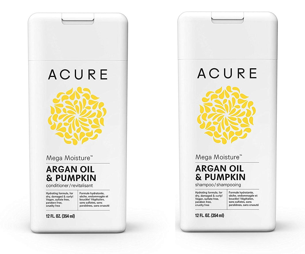 Acure Mega Moisture Shampoo – Conditioner Set Argan Oil & Pumpkin