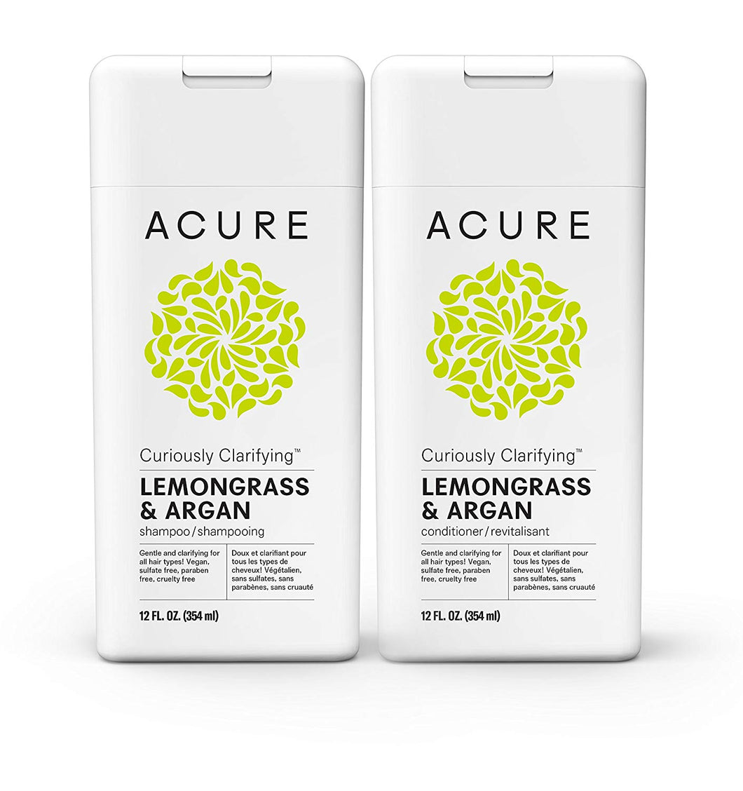 Acure Curiously Clarifying Lemongrass Shampoo & Conditioner